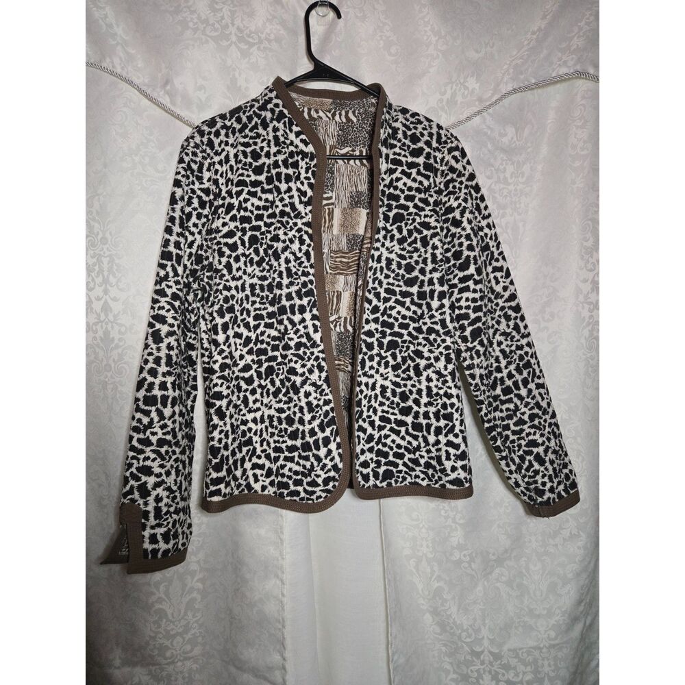 Coldwater Creek Reversible Animal Print Jacquard Boho Jacket